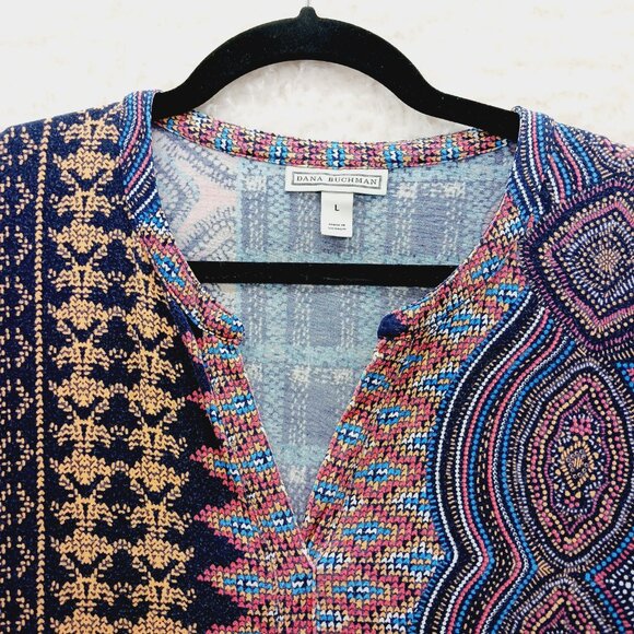 T-Shirt Size L Boho Global Bazaar Whimsycore Resort Chic Boho Bold Edgy Vacation - Picture 3 of 13